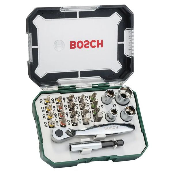 bosch set avvitamento  26 pezzi con cricchetto rainbow evo