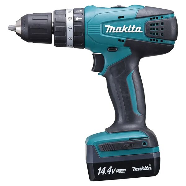 makita trapano battente  14,4 v hp347dwe 30 nm 2 batterie litio 1,5 ah peso 1,5 kg