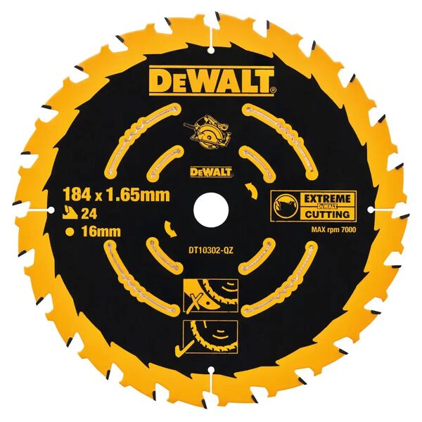 dewalt lama 184 mm  24 denti per sega circolare 184x16x1,65 mm