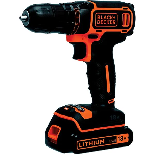 black & decker trapano avvitatore b&d 18 v bdcdc18k-qw batteria litio 1,5 ah peso 2,3 kg