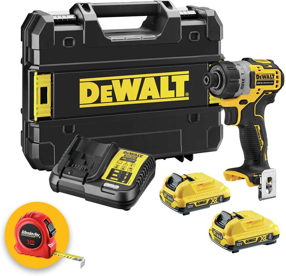 DeWalt DCF601D2 - Trapano avvitatore a batteria 1/4" 12V con 2 batterie da 2Ah