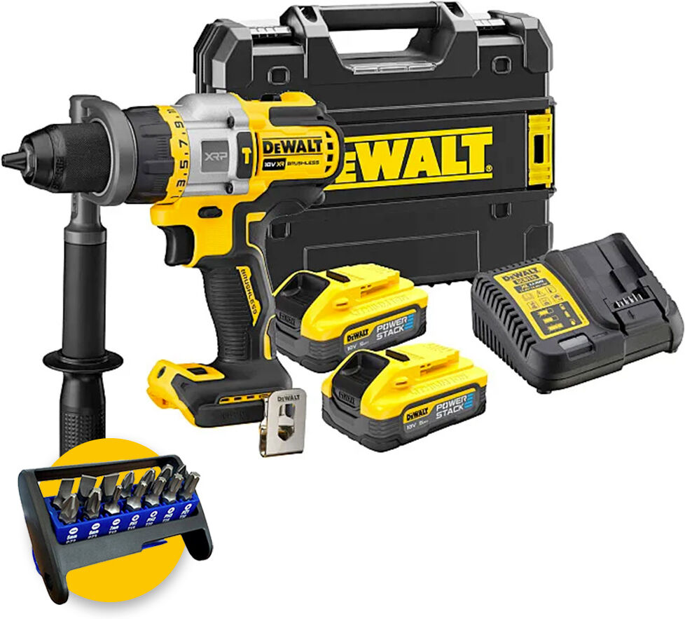 DeWalt DCD999H2T - Trapano avvitatore a batteria con percussione - 2 x 5Ah POWERSTACK