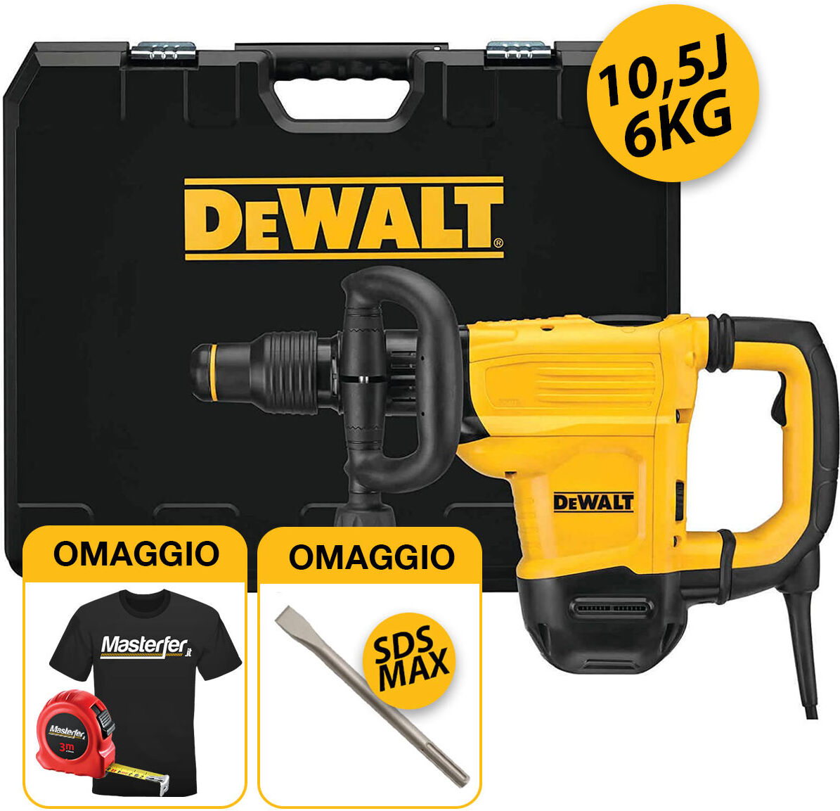 DeWalt D25832K - Martello demolitore 10,5J (6KG) in valigetta