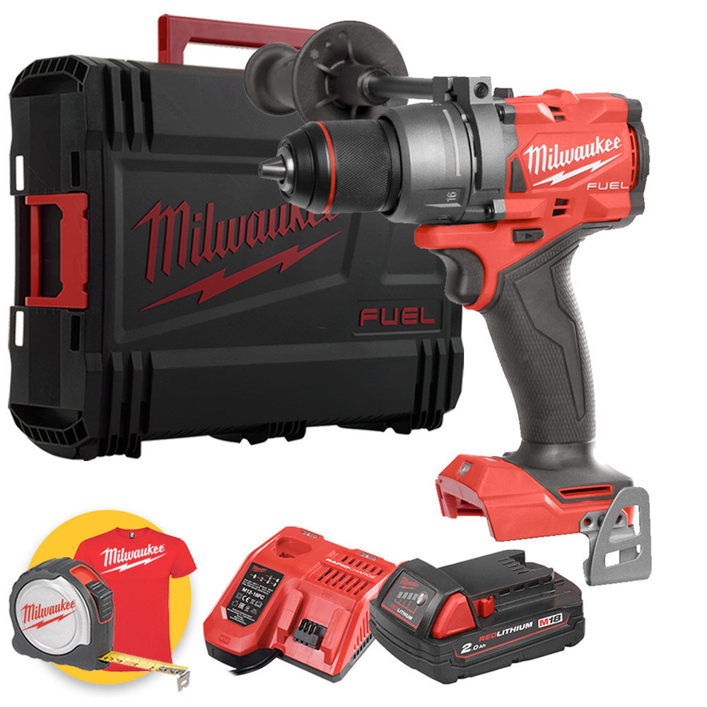 Milwaukee M18 FPD3-201X - Trapano avvitatore a percussione a batteria 18V FUEL - 1 x 2Ah