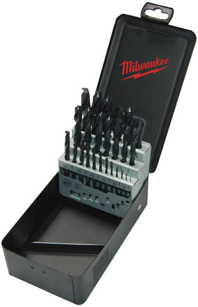 Milwaukee 4932352469 - Cassetta punte per trapano in HSS-R DIN 338, 25 pezzi