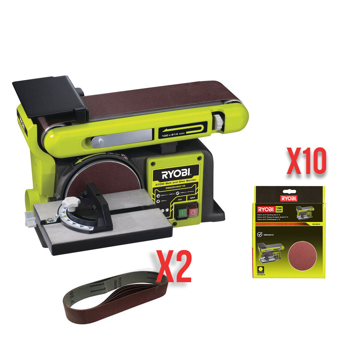 Ryobi RBDS4601G - Levigatrice combinata a nastro e disco