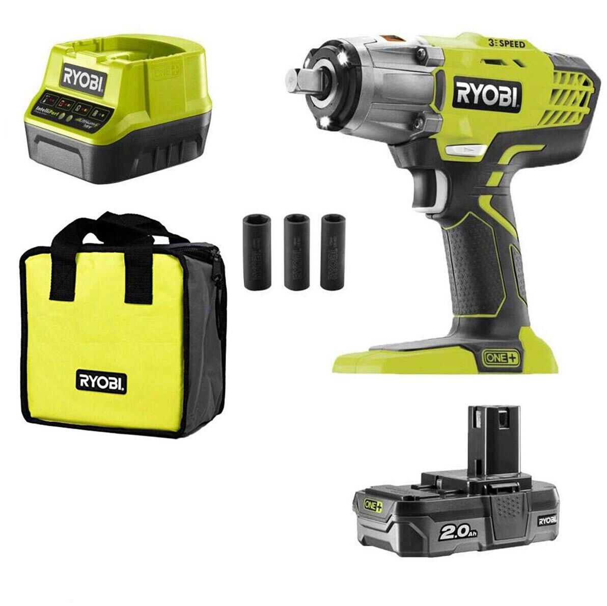 Avvitatore ad Impulsi 18V 1/2" RYOBI R18IW3-120S smontagomme 400Nm