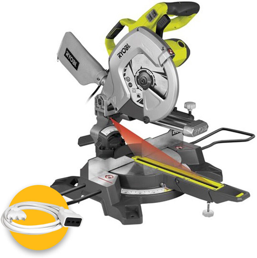 Ryobi EMS254L - Troncatrice radiale per legno, 2000W e disco 254mm