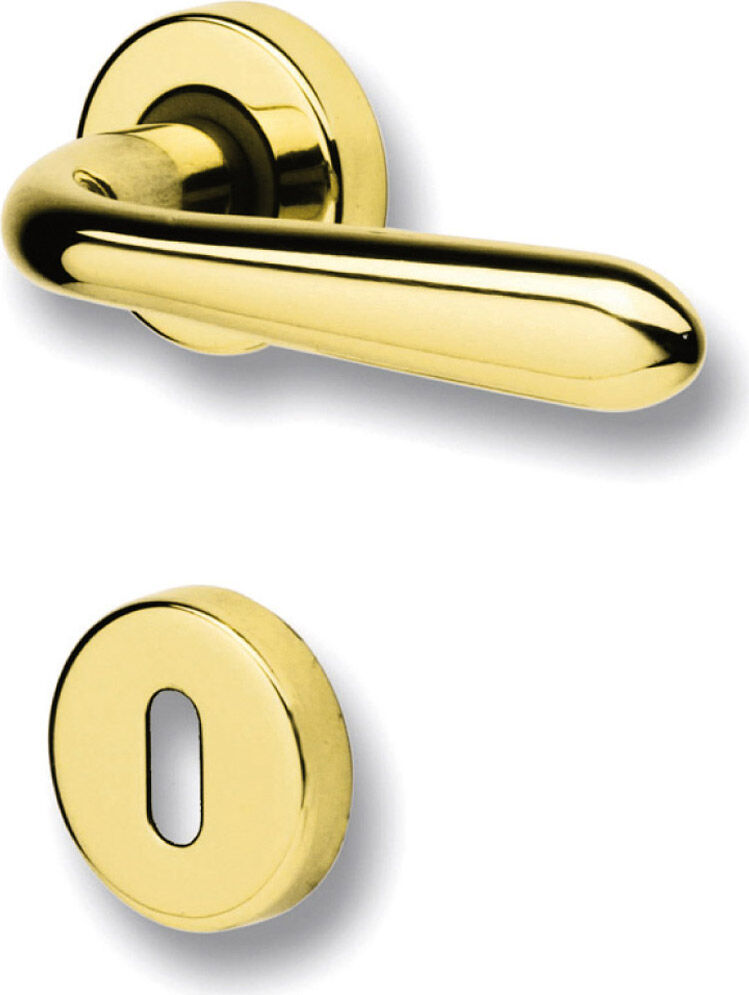 ghidini 6gm58281012 Maniglia Porta Interna Con Rosetta E Bocchetta In Zalor Colore Oro Lucido - 6gm58281012 Serie Gm05-Z