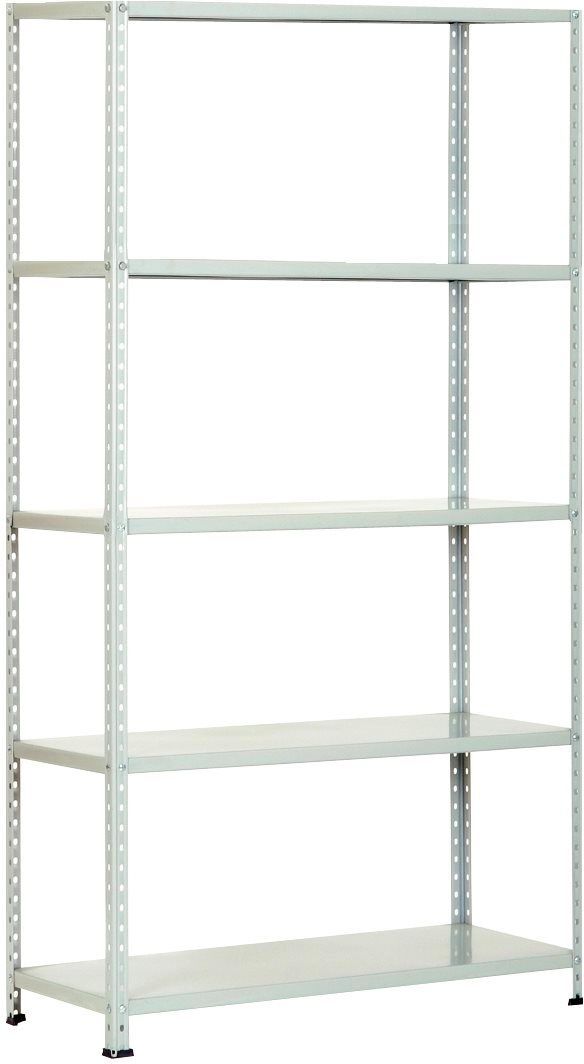 prometal Ts220k3710 Scaffale Metallo Scaffalatura 5 Ripiani Aste Intere Con Bulloni E Piedini Dimensioni 37 X 100 X 196 H Colore Grigio - Ts220k3710