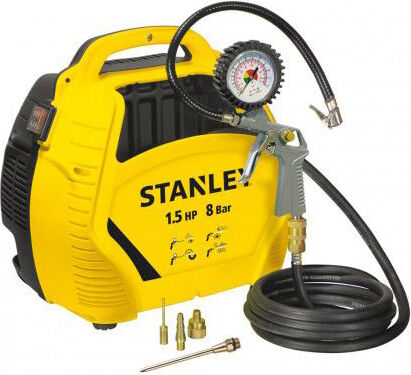 stanley 90stn595 mini compressore portatile a olio 1500kw 2hp 10bar ruote 100lt b251