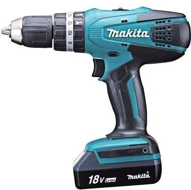 Makita TRAPANO BATTENTE 18 V  HP457DWEX4 2 BATTERIE LITIO 1,5 Ah PESO 1,7 kg