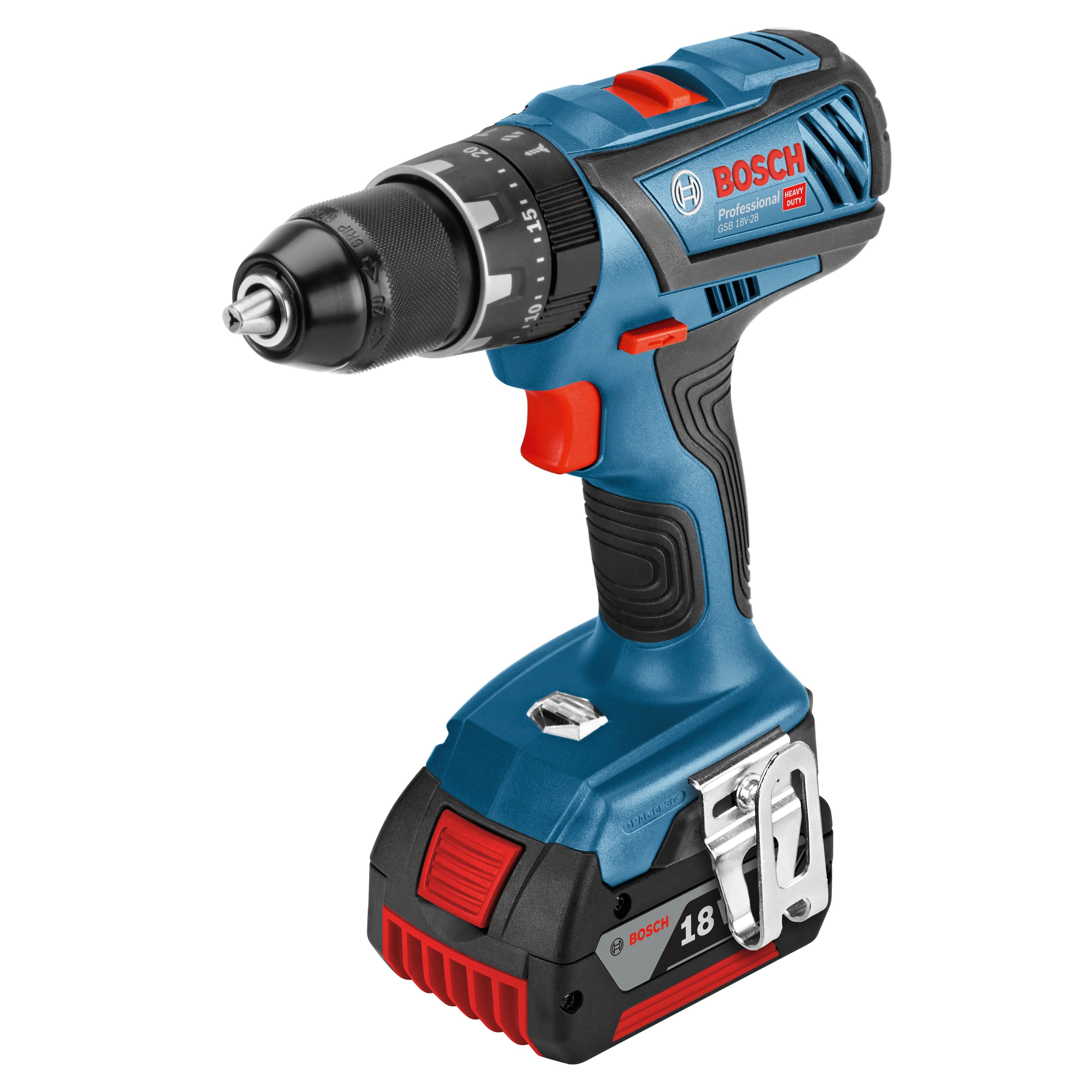 Bosch TRAPANO BATTENTE  18 V GSB 18V-28 2 BATTERIE LITIO 4,0 Ah MANDRINO 13 mm IN VALIGETTA