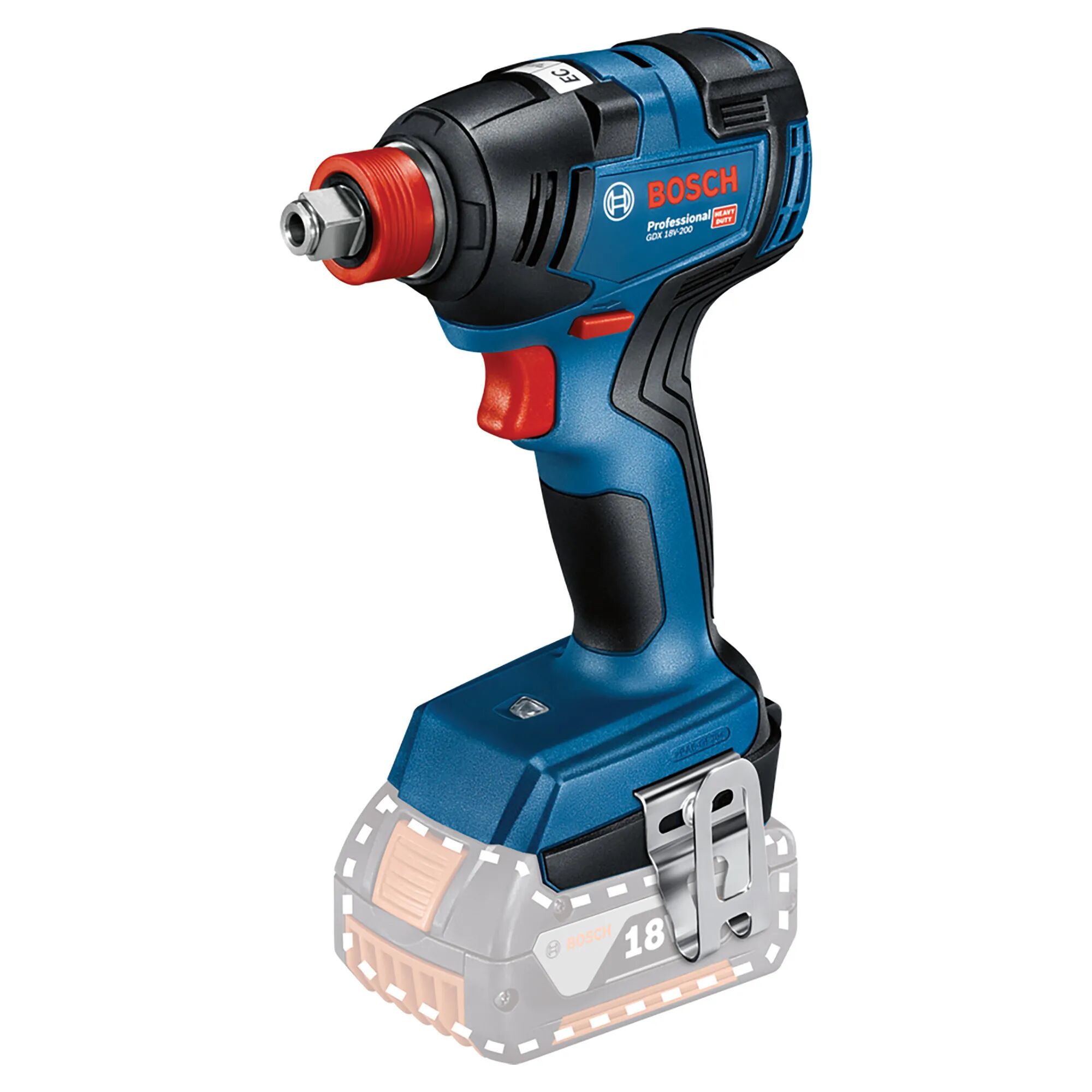 Bosch TRAPANO AVVITATORE IMPULSI  18 V PRO GDX18V-200 1/2" 200 Nm CORPO MACCHINA IN VALIGETTA