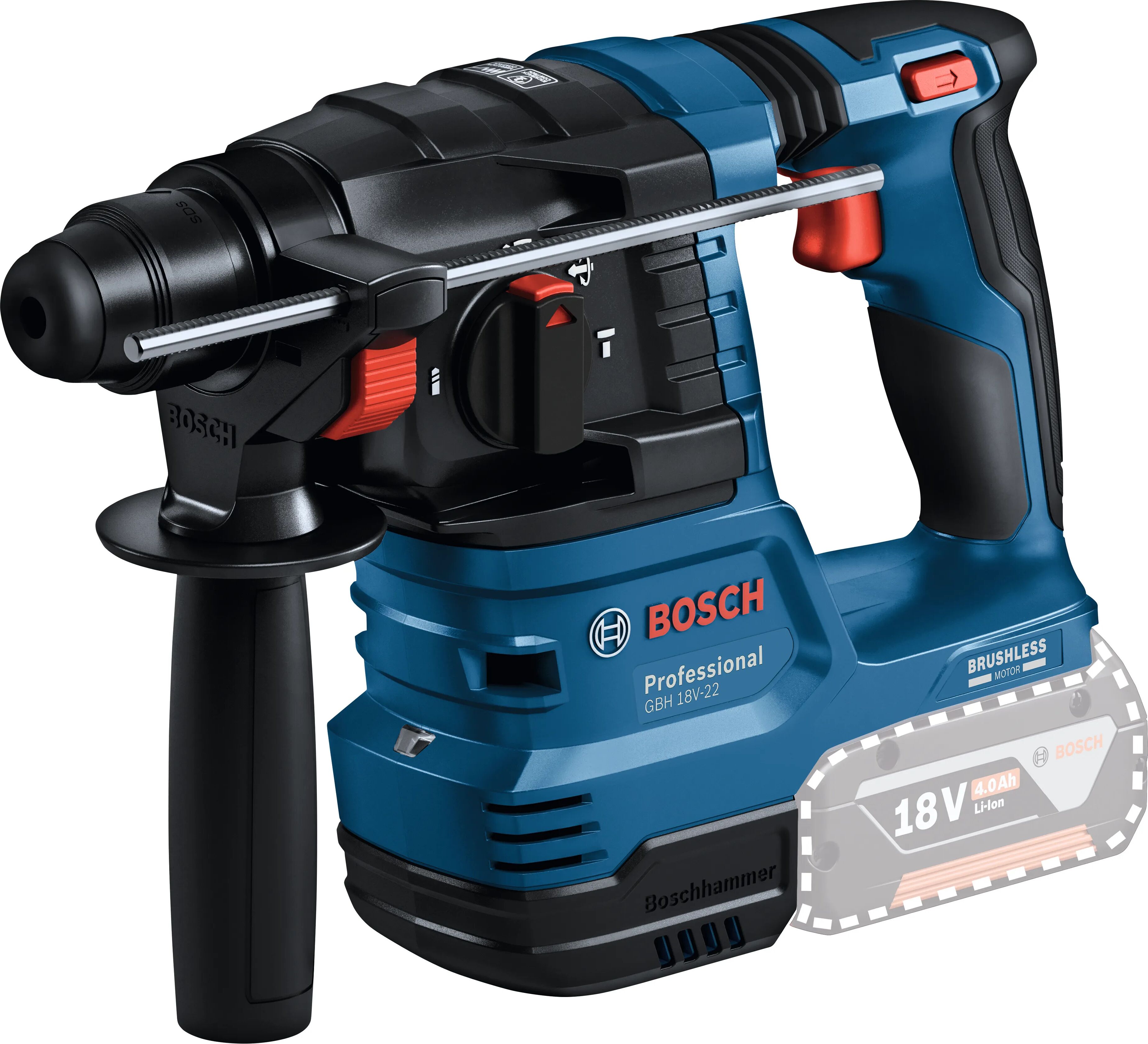 Bosch TASSELLATORE  18 V GBH 18V-22 BRUSHLESS PROFESSIONAL 2  BATTERIE 4 Ah IN VALIGETTA