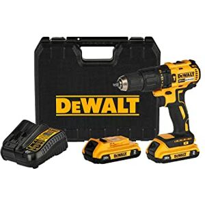 DEWALT Taladro de martillo y destornillador de impacto de 20 V, kit  combinado de herramientas eléctricas inalámbricas con 2 baterías y cargador