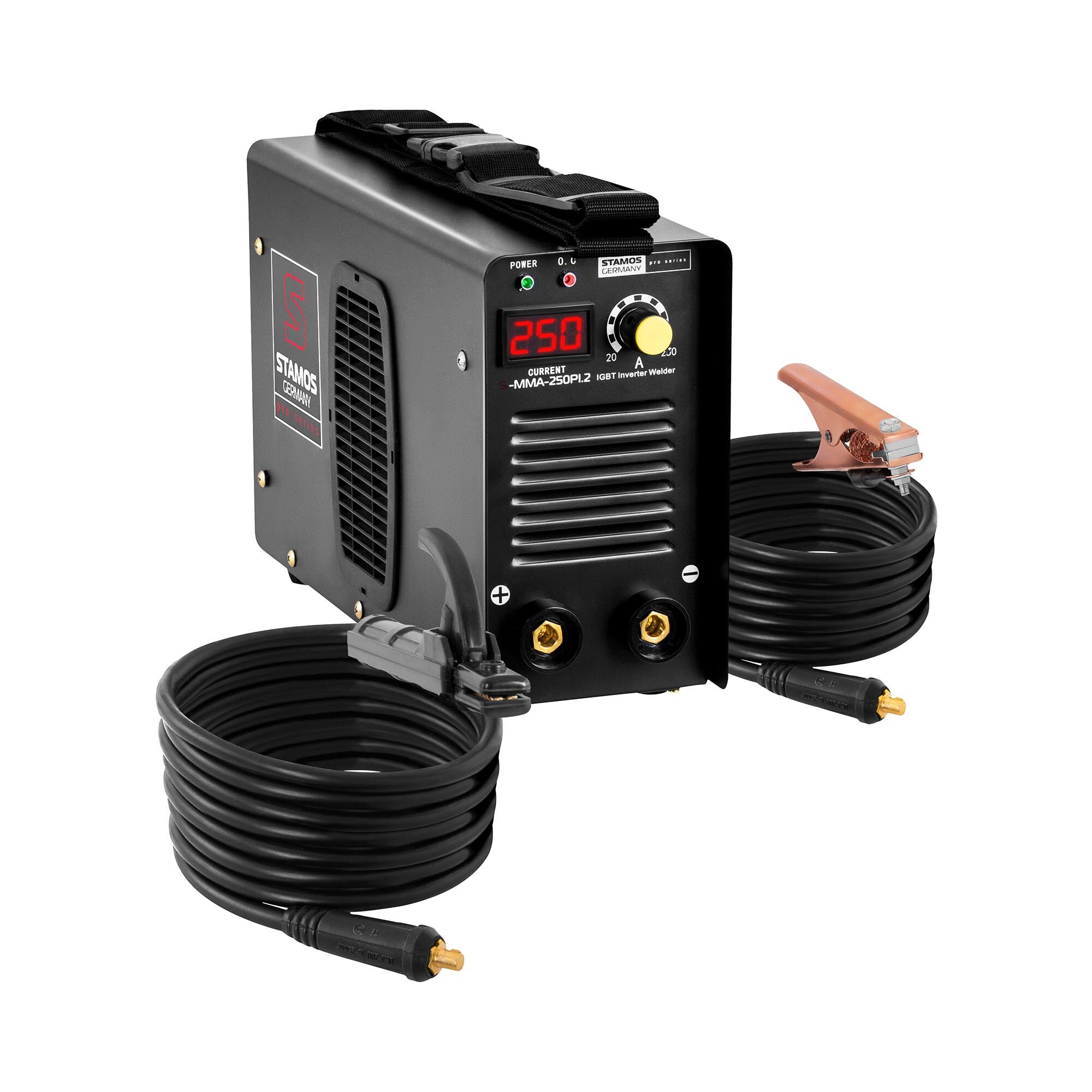 Stamos Pro Series Elektroden lasapparaat - 250 A - 8 meter kabel - Hot Start - PRO S-MMA-250PI.2