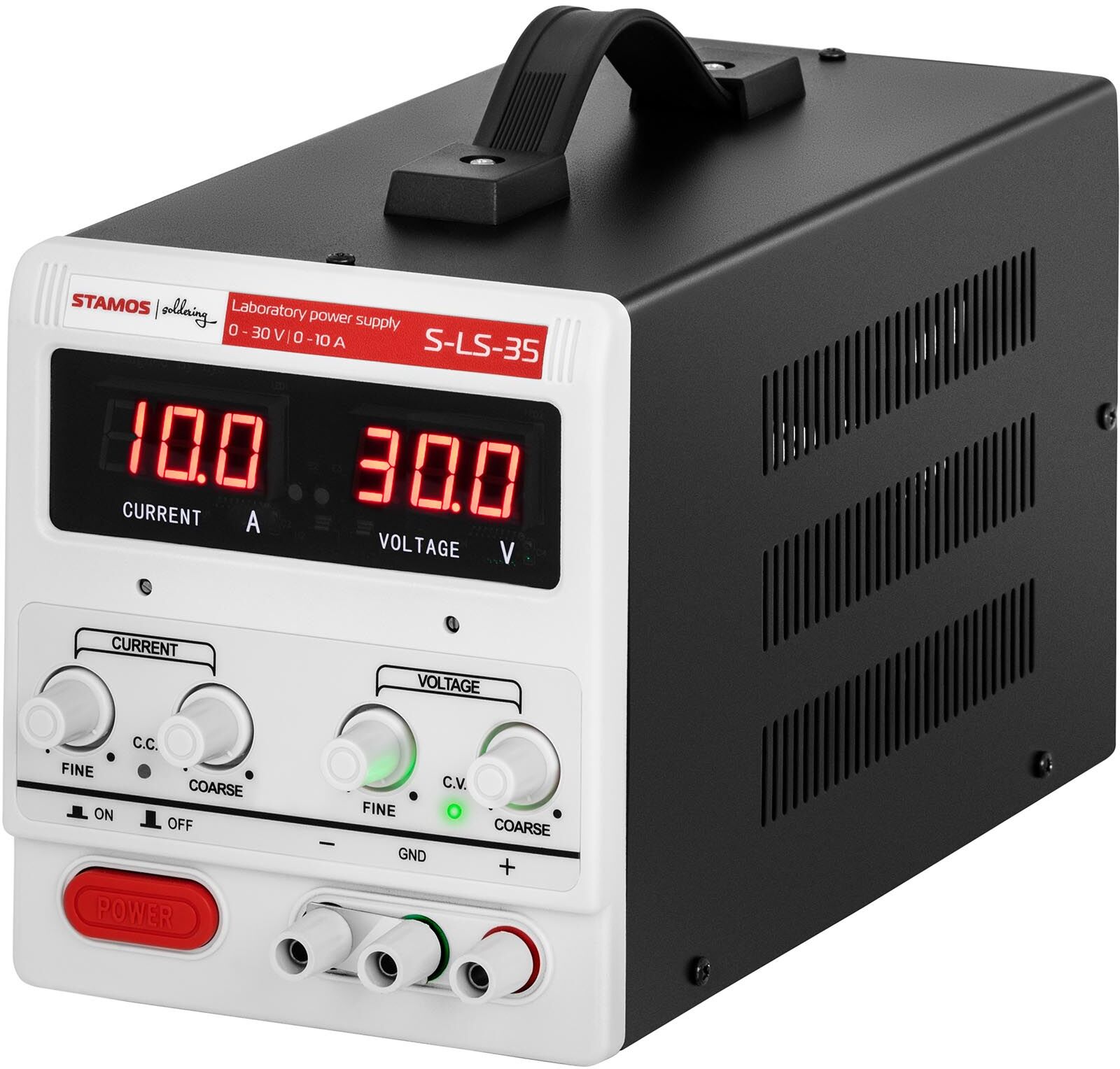 Stamos Soldering Laboratorium voeding - 0-30 V, 0-10 A DC, 300 W S-LS-35