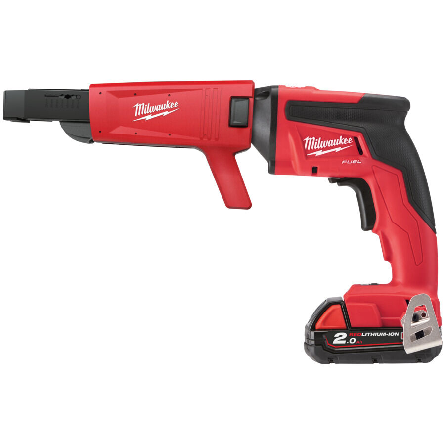 Milwaukee M18 FSGC-202X Gipsplaatschroevendraaier met opzetstuk 18V 2,0Ah Li-Ion in HD-Box