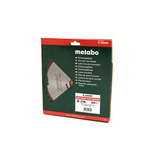 Metabo 216 x 2,4 x 30 mm Zaagblad voor Hout 40T