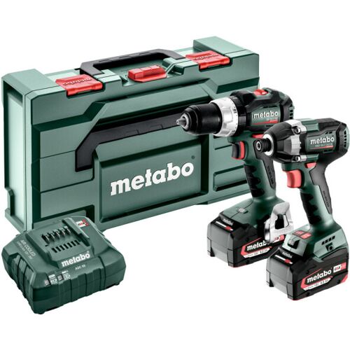 Metabo Comboset 2.8.8. 18V Li-ion Accu Klopboormachine En Slagmoersleutel Set (2x5.2Ah) In MetaBOX