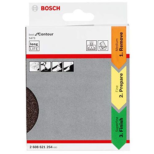 Bosch 3-delige Set schuursponzen S473 Best for Contour (hout, kunststof en metaal, 98 x 120 x 13 mm, accessoires handmatig schuren)