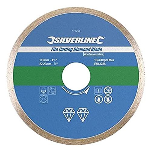 Silverline 868730 Tegel Snijden Diamantblad 115 x 22,23 mm Doorlopende velg