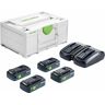Festool SYS 18V 4x4,0/TCL 6 DUO Energieset (4x 4,0Ah) In Systainer