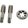 HEBEOT 3 Stks Metrische Tap en Die Set HSS M20 X 1Mm Taper & Tap & M20X1Mm Die Metrische Draad Rechterhand