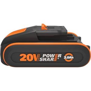 WORX 20V 2.0Ah battery with capability indicator, dual clam shell