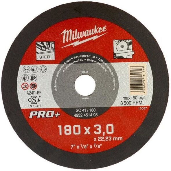 Milwaukee SCS 41 PRO+ Kappeskive 180x3 mm