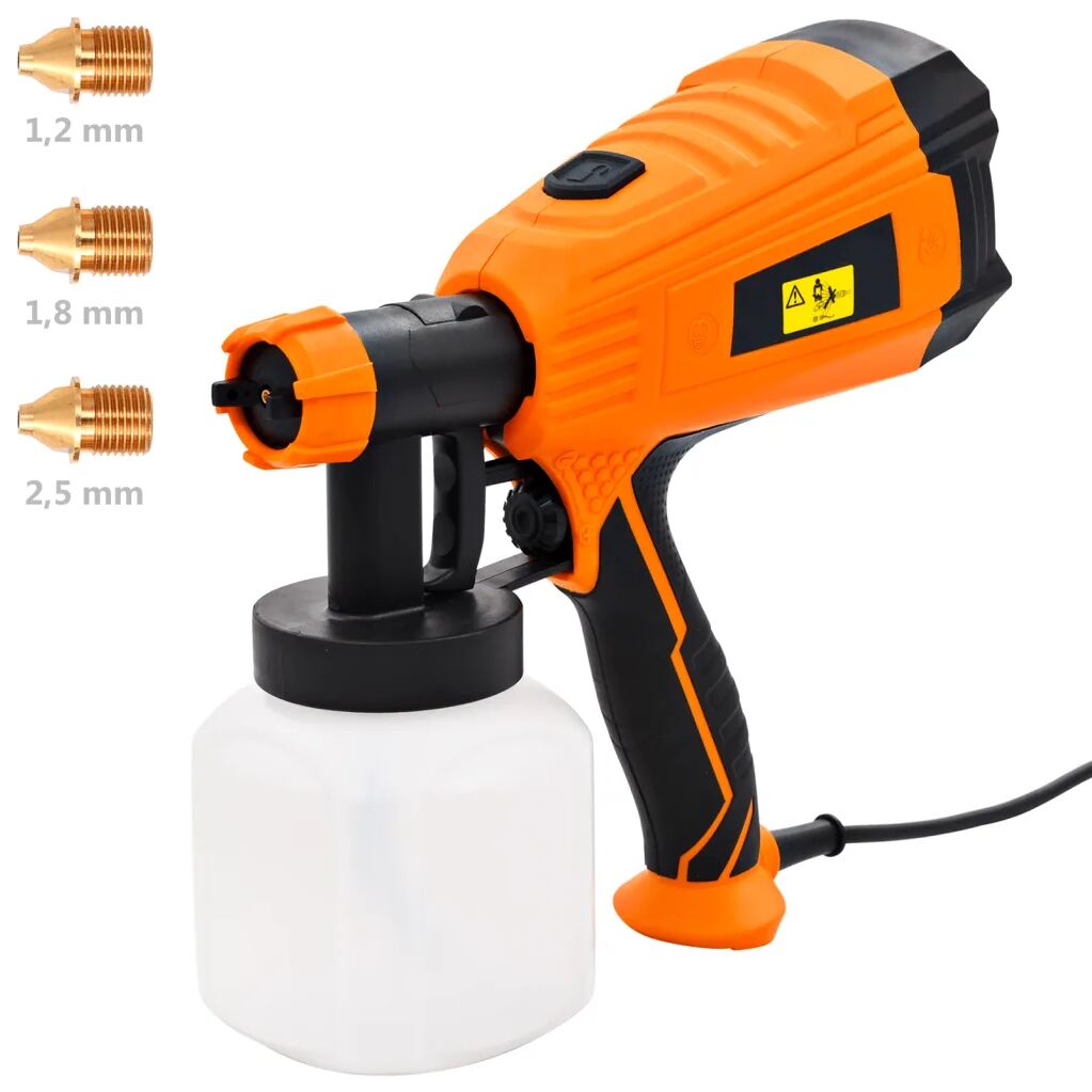 vidaXL Pistola de pintura elétrica com 3 bicos 500 W 800 ml