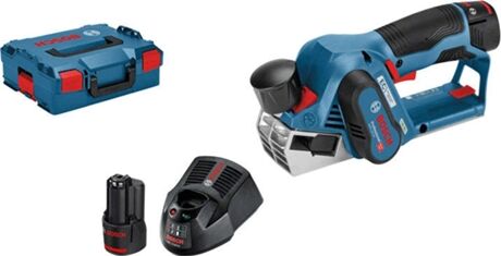 Bosch Conjunto de Plaina com Mala + Carregador + 2 Baterias GHO 12V-20 Professional (12 V - 14500 rpm)