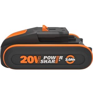 WORX 20V 2.0Ah battery with capability indicator, dual clam shell