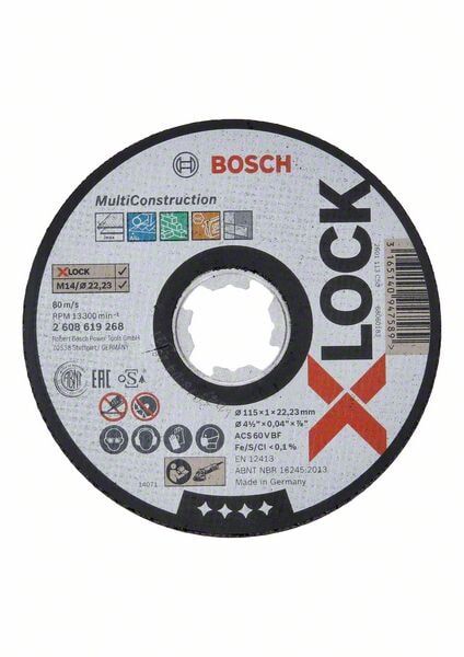 Bosch Kapskiva X-Lock Multi Material 115×1×22,23 Mm Rak Sågning