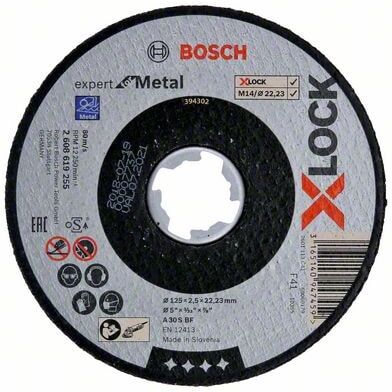 Bosch Kapskiva X-Lock Expert For Metal 125×2,5×22,23 Mm Rak Sågning