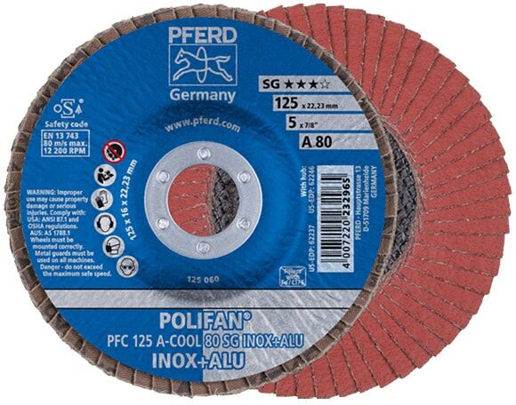 Pferd Lamellrondell Pfc 125 A-Cool Sg Inox+alu 125/22.23mm 80 Korn