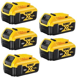 5 x Dewalt DCB184 5.0ah 18v xr Lithium Ion Li-Ion Battery - led Charge Indicator