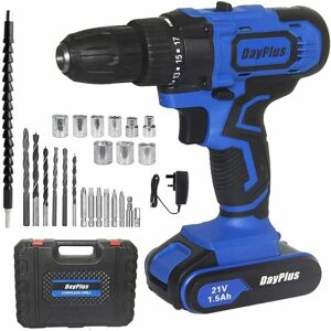 BRIEFNESS Cordless Drill Driver with Accessories, Electric Drills and Driver Sets Cordless with 350 In-lbs Torque, 16+1+1Torque Setting