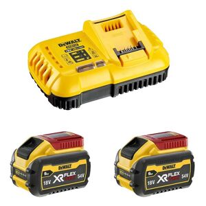 DeWalt DCB118X2 54V 9.0Ah Twin Battery Pack with Safety Caps and FLEXVOLT Fast Charger
