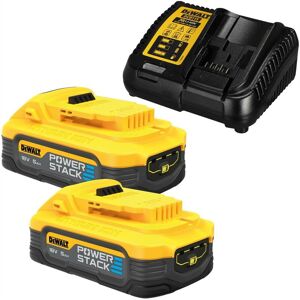 DCBP518H2-XJ 18v 5.0ah Compact Powerstack Battery Packs + DCB115 Charger - Dewalt