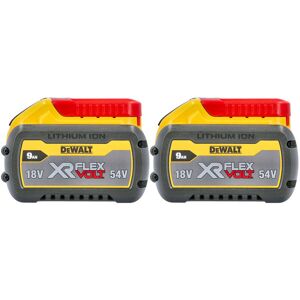 DeWalt Genuine DCB547 18V / 54V Li-Ion XR Flexvolt 9.0Ah Battery Twin Pack