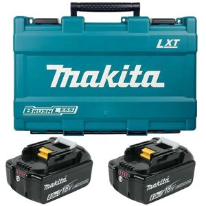 2x Genuine Makita 18V 6.0Ah Li-Ion lxt Battery BL1860 6AH New Star + Carry Case