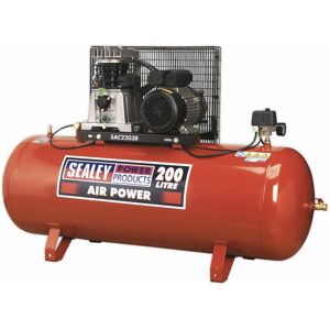 Air Compressor 200L Belt Drive 3hp with Cast Cylinders SAC2203B - Sealey