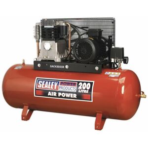Sealey Air Compressor 200L Belt Drive 5.5hp 3ph 2-Stage with Cast Cylinders SAC42055B