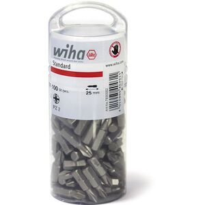 Wiha - Bit set Standard 25 mm Pozidriv (PZ2), 100-pcs. in bulk pack, 1/4' (40462)