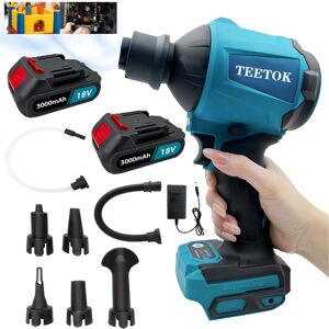 Teetok 7 In 1 Compressed Air Dust Compressor Cordless Duster Blower+2Battery+Charger-Ma