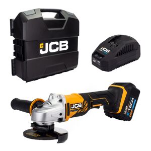 JCB 18V Angle Grinder Kit, 5.0Ah Li-Ion Battery, Charger with Heavy-Duty W-Boxx 136   21-18AG-5X-WB