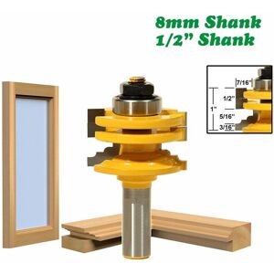 Choubo six 1pc 8mm Shank Glass Door Rail & Stile Reversible Router Bit Woodworking Milling Cutting for Wood Tool Bits 02014