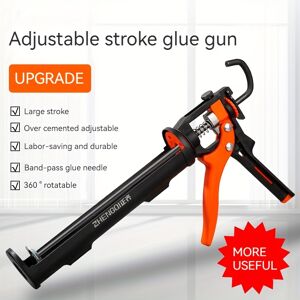 Temu 1pc Glass Glue Gun, Automatic Glue Breaking Labor-saving Glue Gun, Adjustable Structural Glue Gun, Hand Tool Adjustable Travel Glue Gun